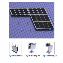 Planta de Energía Solar Sistema de Montaje de Techo de Hoja de Metal Trapezoidal Solar